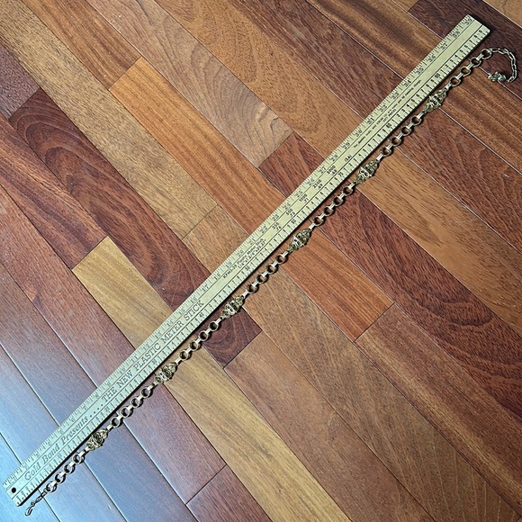1940's Rare Hollycraft Regency Hollywood Gold Tone Metal Chain Belt - Picture 12 of 14